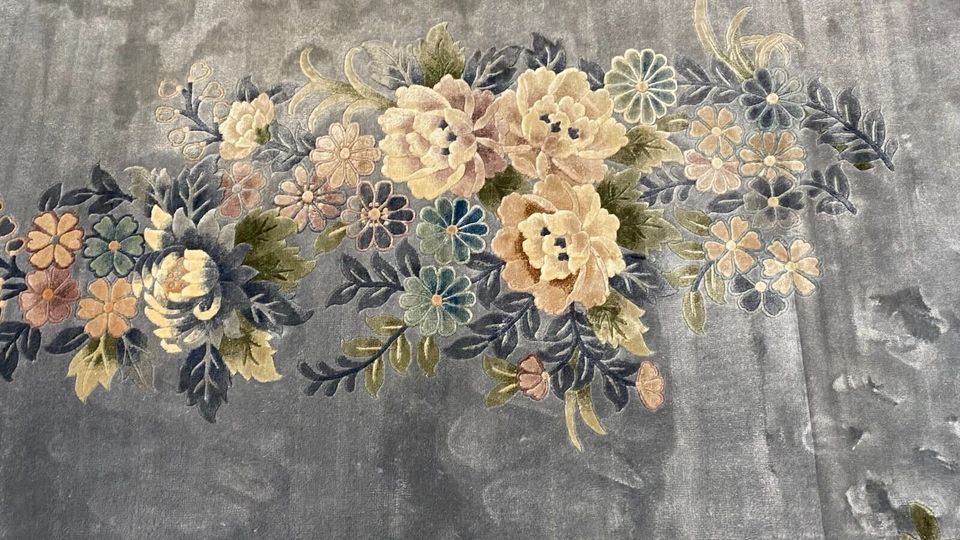 ALTER TEPPICH CHINA BLUMEN DEKOR KORKSEIDE KUNSTSEIDE 312x200cm - Versand kostenlos - Wir sind für Sie da lokal in 86830 Schwabmünchen oder online ARTHOME24 in Schwabmünchen