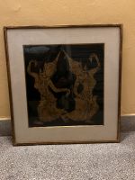 Vintage Framed Black Brown Hindu Dancing Goddess Artwork Print Köln - Nippes Vorschau