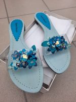 DAVID BRAUN Pantolette mit Swarovski-Steinen hellblau Gr. 41 Hessen - Kirchhain Vorschau