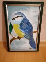 "Die Blaumeise" - handgemaltes Bild - farbenfroher, bunter Vogel Bayern - Ansbach Vorschau