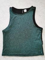 H&M Top Glitzer Schimmer grün türkis bauchfrei schwarz Gr S 36 Bayern - Regensburg Vorschau