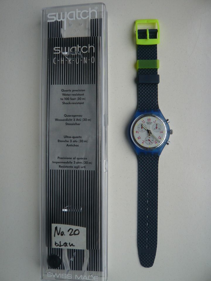 SWATCH Crono SCN 103 JFK, 1992,  blaues Kunststoffarmband in Wiesbaden