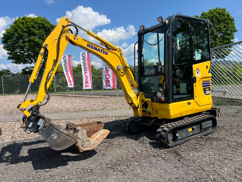 Minibagger Komatsu PC20R UVV, Bj 22, 500h Service, 2,0t, inkl MwSt, Powertilt, ZSA, GRL, 2xTieflöffel in Bad Hersfeld