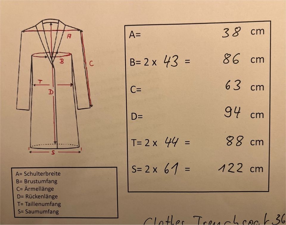 clothes, Trenchcoat, tiefschwarz, 36 in Bonn