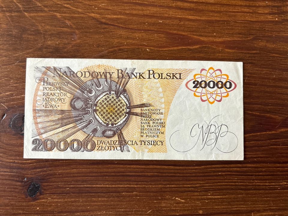 Alte 20000 Zloty Zlotych Banknote Geldschein aus Polen in Zossen-Dabendorf