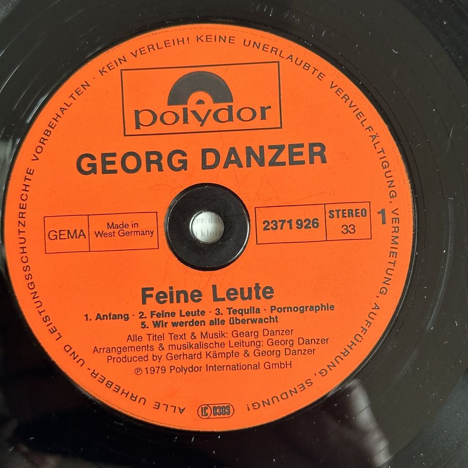 LP – GEORG DANZER – FEINE LEUTE in Hamburg