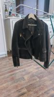 MANGO Wildlederjacke Bikerjacke Schwarz Frühling Übergangsjacke Düsseldorf - Pempelfort Vorschau