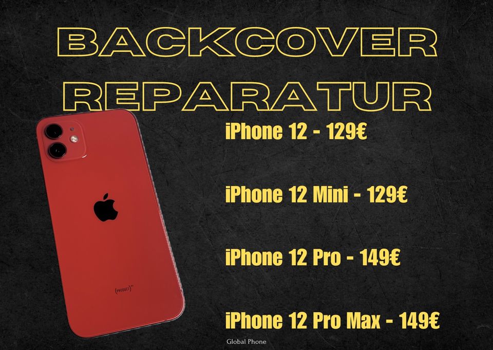 iPhone X,iPhone 11,iPhone 12,iPhone 13,14,15 BACKCOVER REPARATUR in Rheine