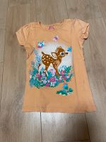 Mädchen T-Shirt "süßes Bambi" Gr.128 mit Glitzereffekt orange Baden-Württemberg - Deckenpfronn Vorschau