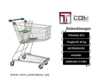 Einkaufswagen mit Kindersitz und Ablagefläche, Einkaufsroller, Einkaufsrollwagen, Marktroller, Supermarkteinrichtung, Korbvolumen 85 l, Tragkraft 85 kg, Gesamttragkraft 125 kg Nordrhein-Westfalen - Herne Vorschau