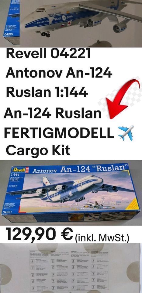 Antonov An-124 Ruslan - FERTIGMODELL 1: 144 Nr.: 04221 Gebraucht in Zwickau