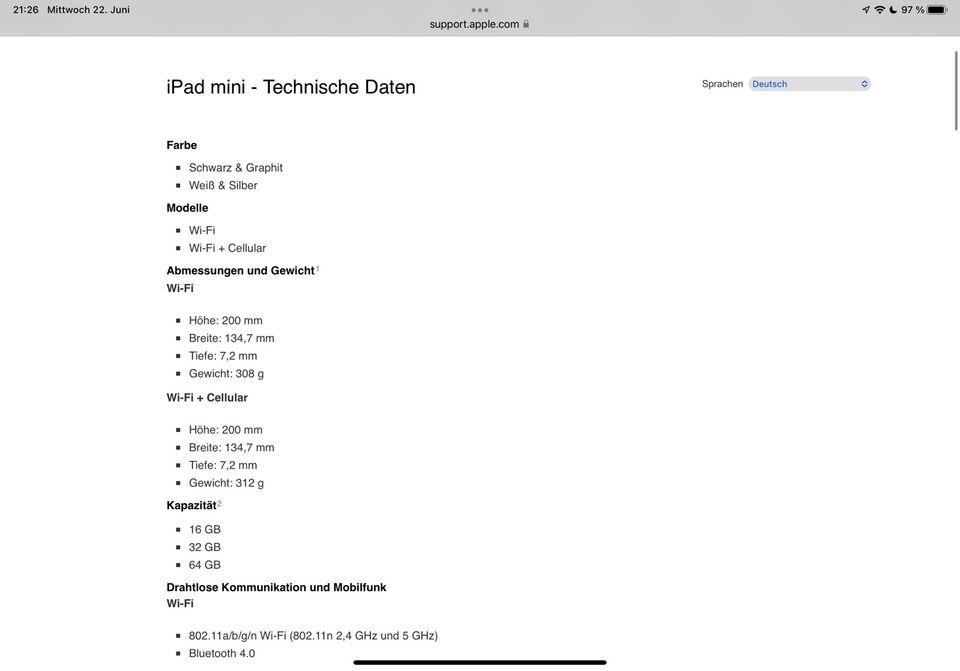 Apple iPad Mini 1. Gen. WiFi & Cellular mit OVP in Düsseldorf