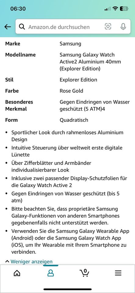 Samsung Galaxy Watch Active 2 Aluminium 40mm in Kirchlengern