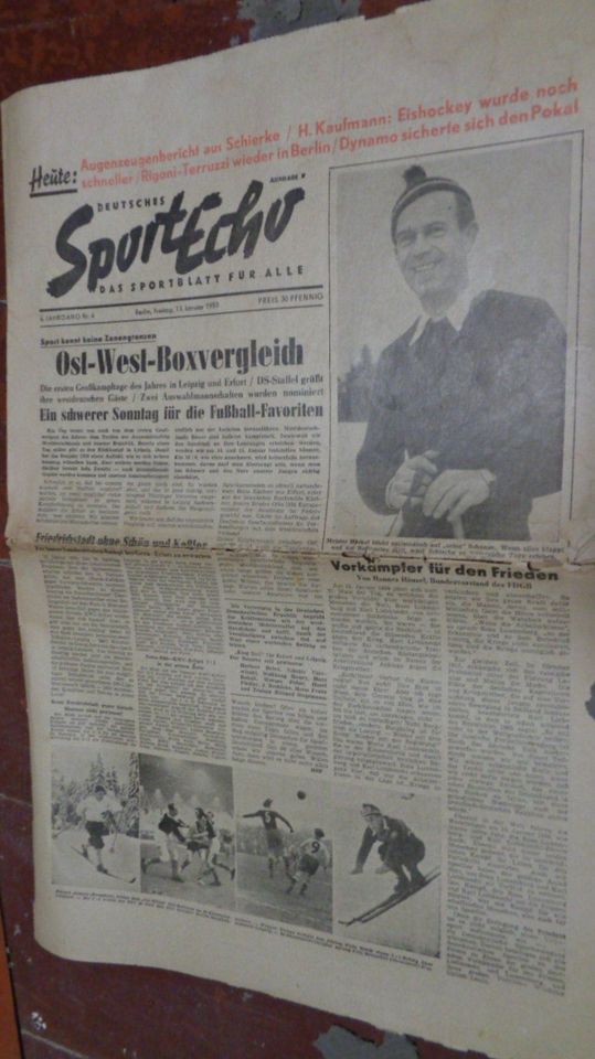 DDR Sportecho vom 13. Januar 1950  4. Jahrgang Nr. 4 in Zernitz-Lohm