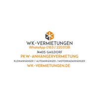 PKW/Motorrad/Transport Anhängervermietung, mieten/leihen ab 25 € Baden-Württemberg - Gaildorf Vorschau