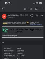 Startplatz MD Audi Triathlon Ingolstadt Bayern - Alzenau Vorschau