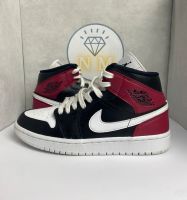 ✅Nike Jordan 1 Mid Black Noble Red Kirschrot/Weiß/Schwarz 39 US 8 Sachsen - Treuen Vorschau