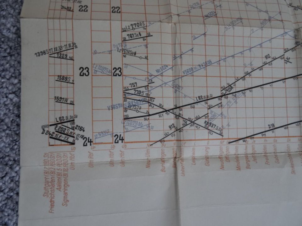 Original Reichsbahn Bildfahrplan Ulm-Augsburg 1933/34 Rarität in Haltern am See