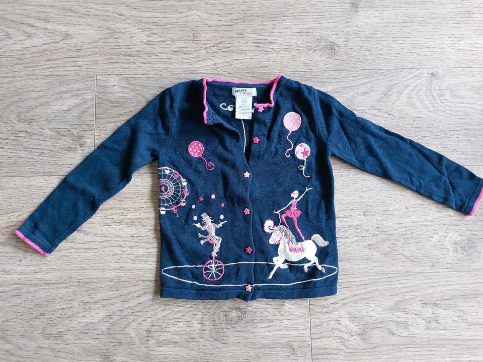 ☆wunderschöne Strickjacke m Stickerei Zirkus ☆ Gr. 98 ☆ Bobster in Enger