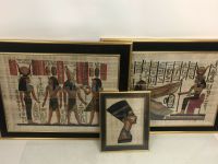 3x  Hieroglyphen Papyrus Tuch Ägypten Pharao Bilder Bremen - Hemelingen Vorschau
