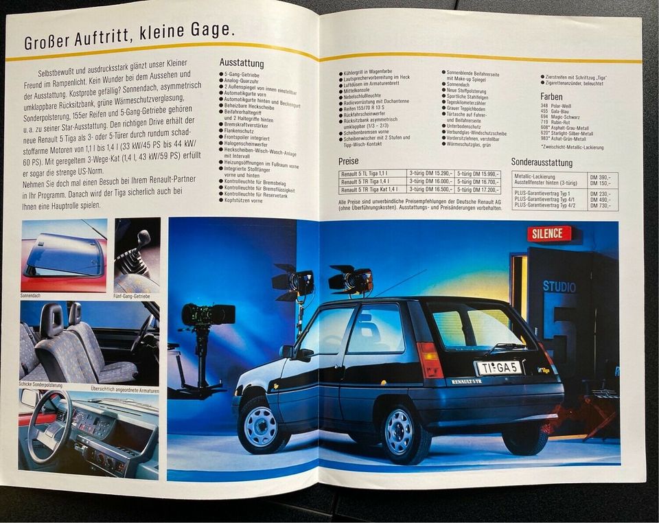 Prospekt Renault 5 Tiga von 05/1989 in Mettmann