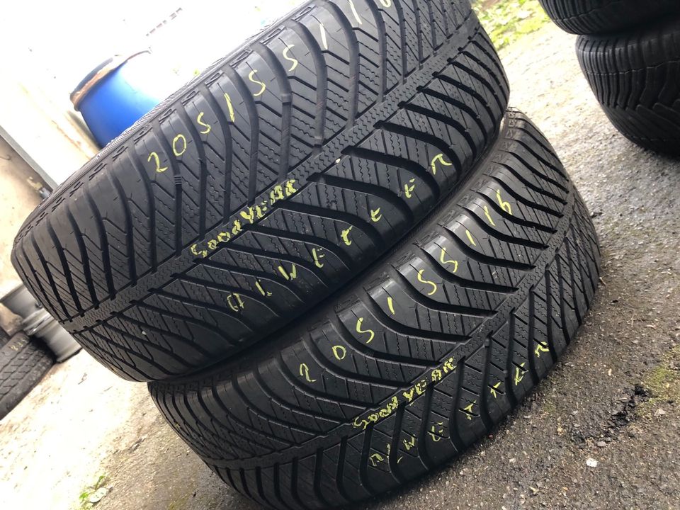 2x Allwetterreifen 205 55 16 Goodyear mit Montage M+S in Duisburg