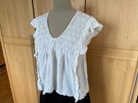 ZARA Basic Top Gr. S / 36 beige, Rüschen, 32 % Leinen Bayern - Hunderdorf Vorschau