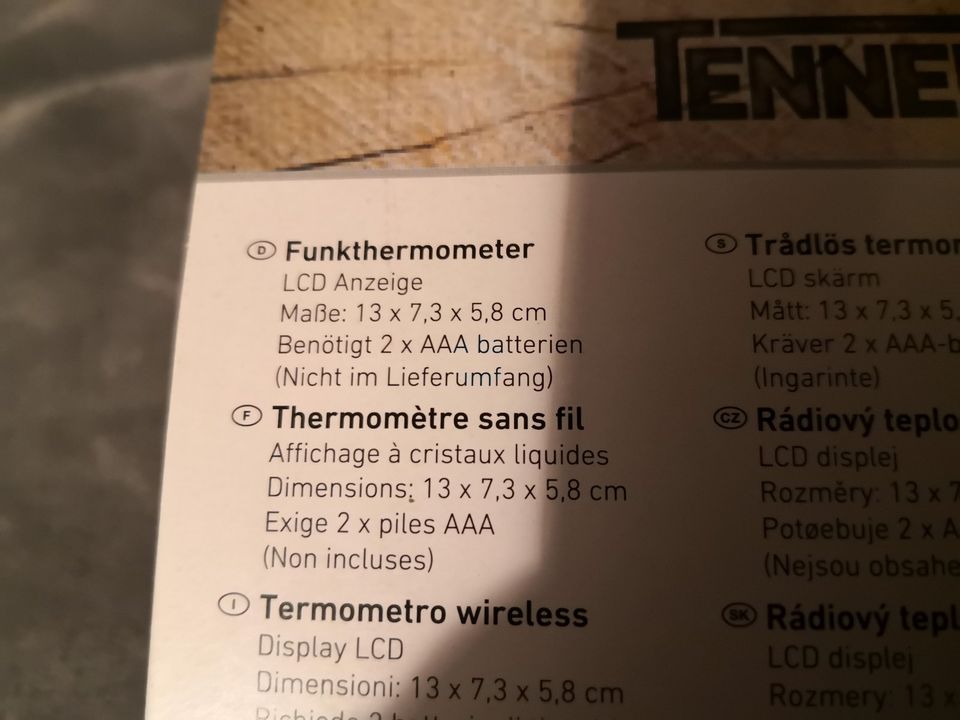 Tenneker Grillthermometer digital mit Garstufen Anzeige NEU & OVP in Brieselang