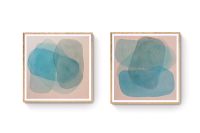 2 Abstrakte Gemälde Minimalismus Modern Blaue Lagune 1 & 2 Mitte - Tiergarten Vorschau
