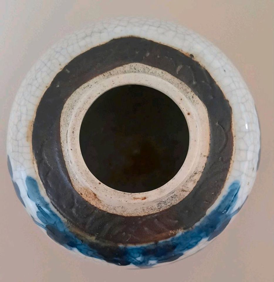 Antiquität, Antike Vase aus Nanjing, 19. Jahrhundert blau weiss in Bremerhaven