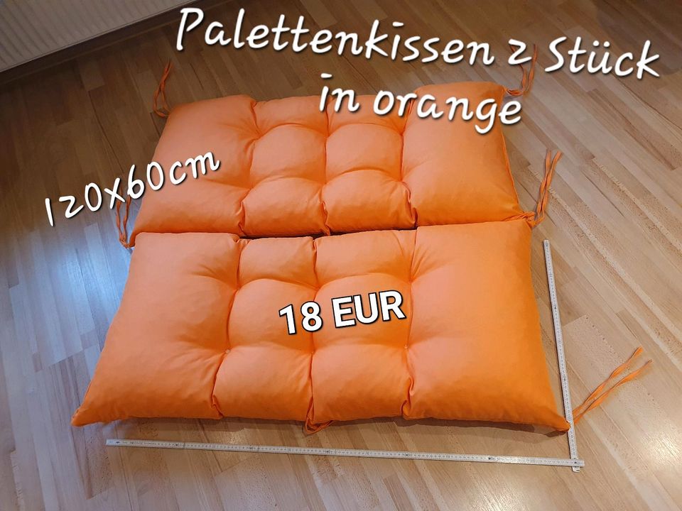 Kissen für Palettenmöbel, Sitzkissen, orange, 2 Stück in Baden