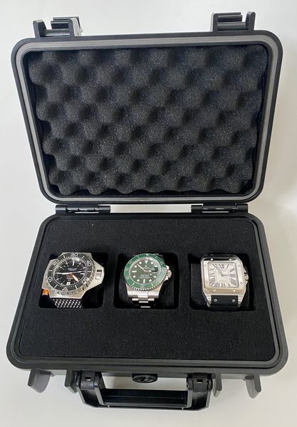 Uhrenkoffer Travelcase f.3 Uhren Rolex Breitling Cartier Omega AP in Tamm
