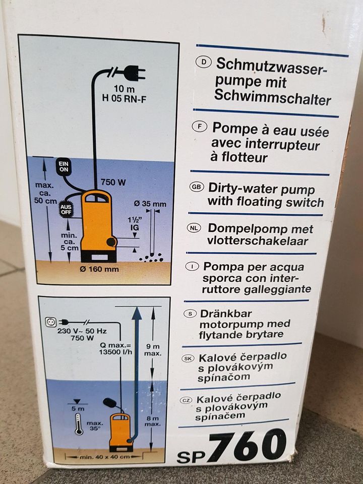 Einhell Royal SP760 Schmutzwasserpumpe +Gewährleistung in Rudolstadt