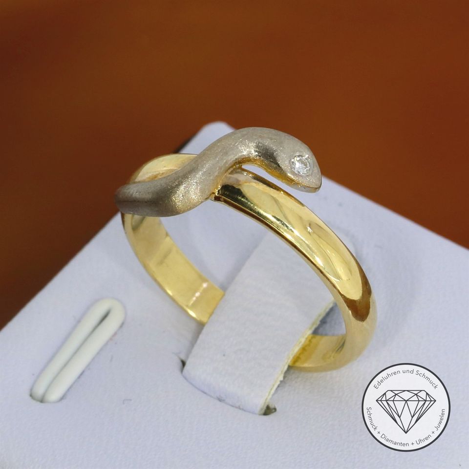 M*172586 WERT 580,- Brillant Ring Schlange 585 Gold 14 Karat XXYY in Essen