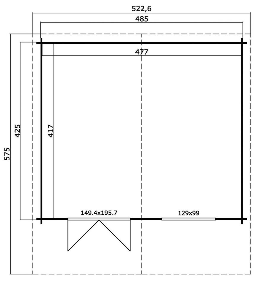 20% RABATTAKTION 40 mm Gartenhaus ISO 505x445 cm Gerätehaus Holzhaus Hütte Blockhaus Blockhütte Schuppen in Hahn am See