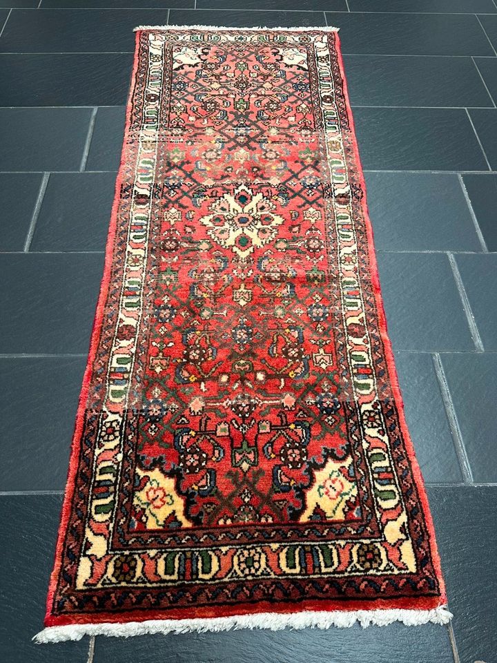 Handgeknüpfter Perser Orientteppich: Hamadan Läufer 188x75cm in Wuppertal