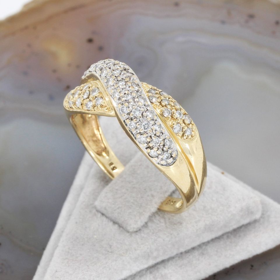 WERT 2350 € BICOLOR BRILLANT RING (ca.0,90ct) 14K GOLD vxlt 85262 in Essen