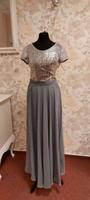 Abendkleid mit Pailletten in rauchblau/silber, Gr. 36 Niedersachsen - Ankum Vorschau