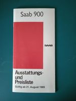 SAAB 900     Ausstattungs- und Preisliste 1989 Bonn - Bad Godesberg Vorschau