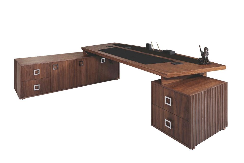 Wallnuss Pearl-Büromöbel-Set, Komplett Büro /Schreibtisch,Schrank in Glinde