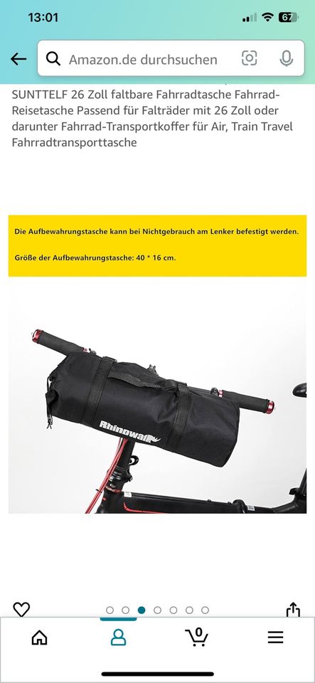 Faltbare Fahrradtasche in Halle