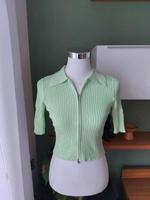 NA-KD Strickjacke doppelter zipper cropped 3/4-Arm hellgrün mint Nordrhein-Westfalen - Goch Vorschau