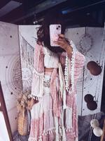 Boho Hippie Ibiza Zweiteiler Rock + Bluse Rosa Creme M Neu India Niedersachsen - Freren Vorschau
