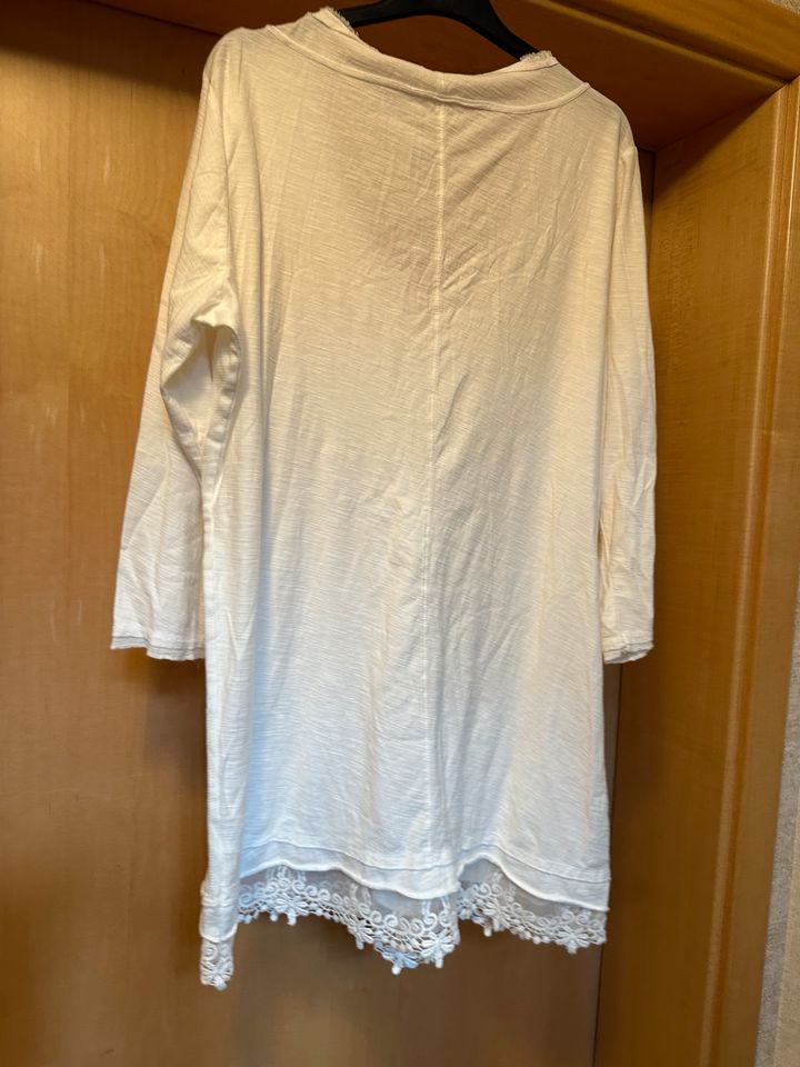 Tredy Tunika Shirt Offwhite Mesh Stickerei 42 NEU mit Etikett in Minden