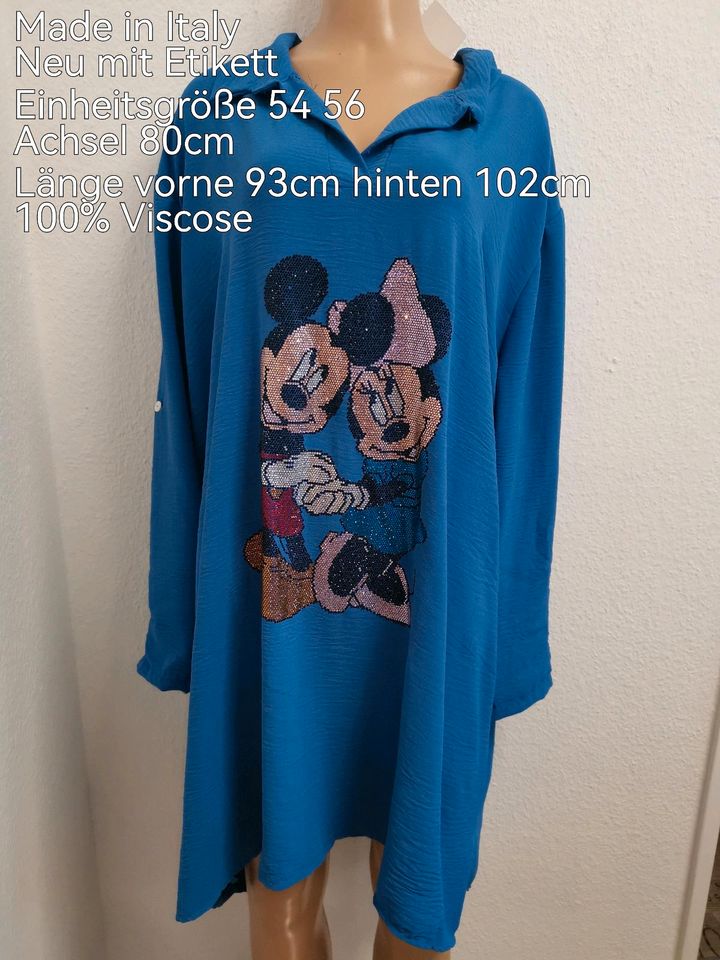 Lange Mickey Mouse Glitzer Tunika Größe 54 56 Einheitsgröße in Nettetal