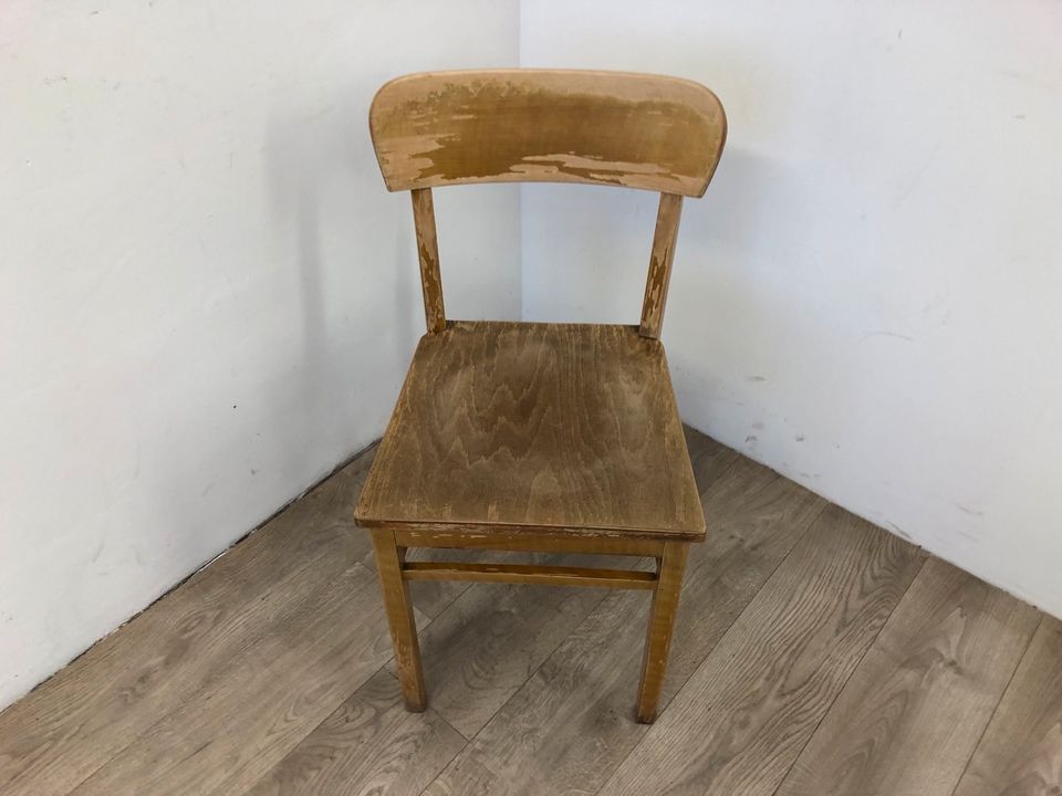 #A Stuhl einzeln Holz Shabby ohne Polster Wohnzimmer Deko DDR in Burgstädt