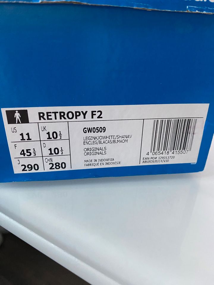 Adidas Retropy F2  navy  10 1/2 NEU, Ungetragen in Berlin