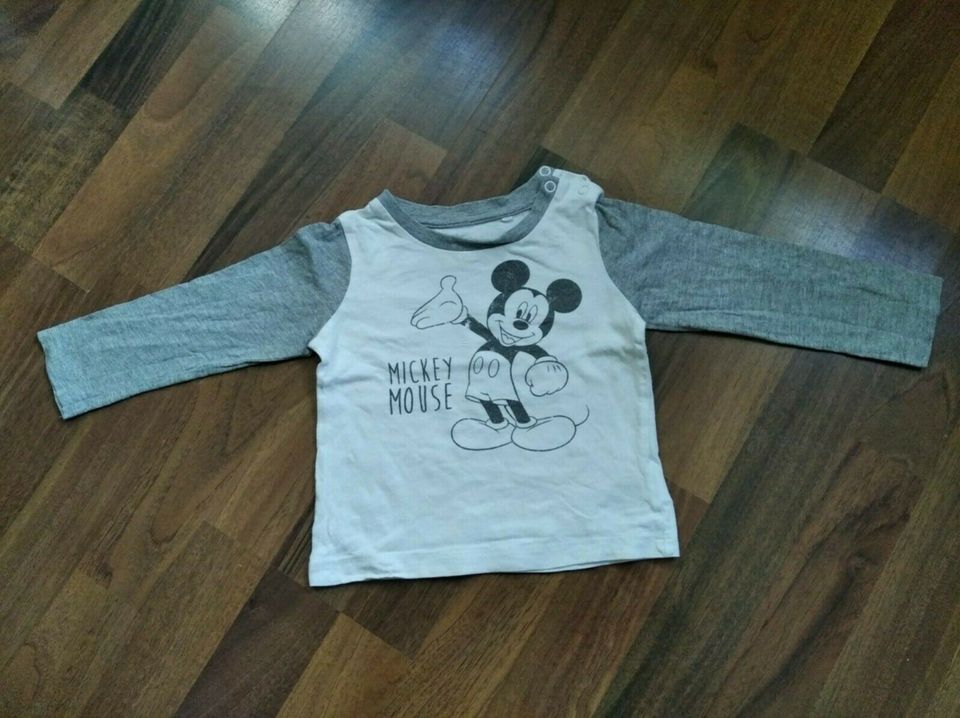 #28 Disney Langarmshirts, Micky Maus/Klopfer/Winnie Puuh,Gr.74/80 in Seeheim-Jugenheim