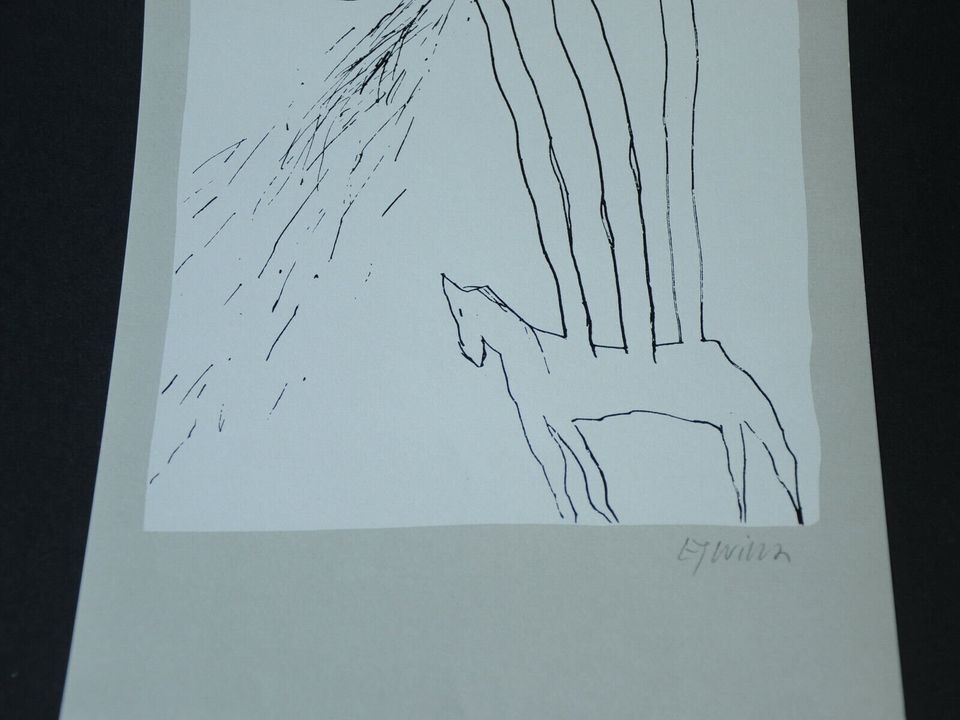 Eg Witt Offset Lithografie mit Signatur mehrfarbig u.a. Pferd in Bielefeld