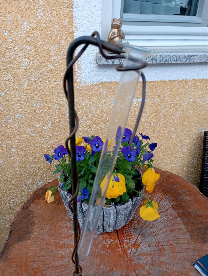 Metallständer mit Reagenzglas für Blume in Söchtenau